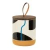 Maisons Du Monde Pot En Grès Motifs Multicolores Couvercle En Bois D'acacia D10