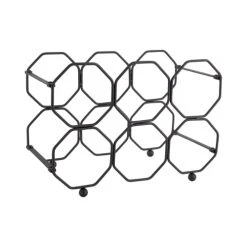 PRESENT TIME Range Bouteilles En Métal Pliable Noir