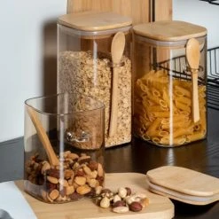 PRESENT TIME Récipient Alimentaire En Verre Lichen Et Bambou H13cm 10 PRESENT TIME Récipient Alimentaire En Verre Lichen Et Bambou H13cm -Maisons Du Monde Boutique recipient alimentaire en verre lichen et bambou h13cm 2