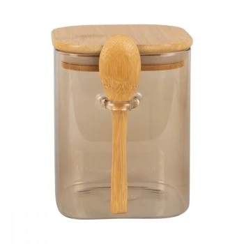 PRESENT TIME Récipient Alimentaire En Verre Marron Et Bambou H13cm 8 PRESENT TIME Récipient Alimentaire En Verre Marron Et Bambou H13cm – Image 6