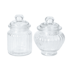 Wadiga Set De 2 Petites Bonbonnières En Verre Classiques