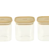 PEBBLY Set De 3 Boîtes Carrées En Verre Avec Couvercle En Bambou 800ml -Maisons Du Monde Boutique set de 3 boites carrees en verre avec couvercle en bambou 800ml