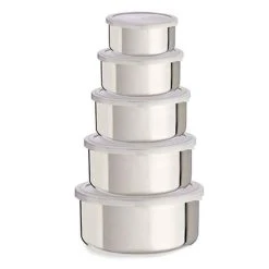 Wadiga Set De 5 Boîtes De Conservation Rondes En Inox