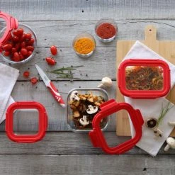 Menastyl Set De 8 Boîtes Hermétiques Rectangle En Verre Avec Couvercle -Maisons Du Monde Boutique set de 8 boites hermetiques rectangle en verre avec couvercle 1