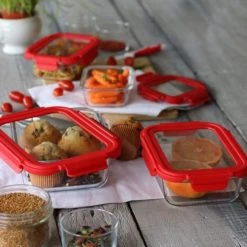 Menastyl Set De 8 Boîtes Hermétiques Rectangle En Verre Avec Couvercle -Maisons Du Monde Boutique set de 8 boites hermetiques rectangle en verre avec couvercle 4