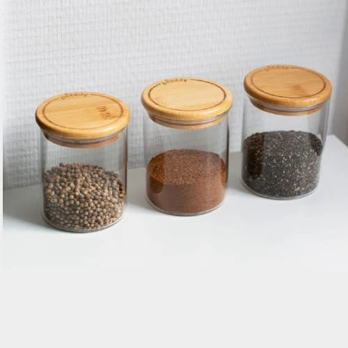 PEBBLY Set De Boîtes épices En Verre 190ml D6,5x8,5cm 5 PEBBLY Set De Boîtes épices En Verre 190ml D6,5x8,5cm – Image 3