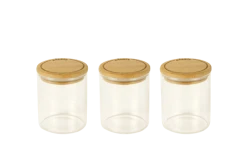 PEBBLY Set De Boîtes épices En Verre 190ml D6,5x8,5cm