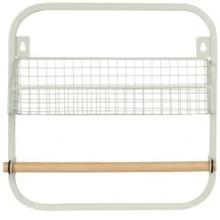 Maisons Du Monde Support De Cuisine En Métal Vert Amande Dérouleur Essuie-tout En Bois De Pin