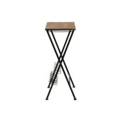 LANADECO Table Rangement Bouteilles Et Verres Métal Noir Et Bois -Maisons Du Monde Boutique table rangement bouteilles et verres metal noir et bois 2