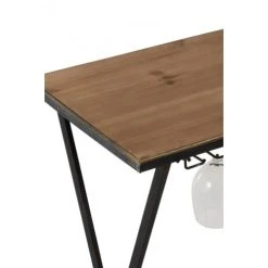 LANADECO Table Rangement Bouteilles Et Verres Métal Noir Et Bois -Maisons Du Monde Boutique table rangement bouteilles et verres metal noir et bois 4